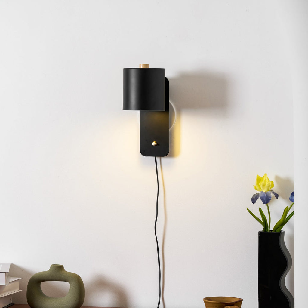 Plug In Cylinder Wall Light, Rotatable Shade
