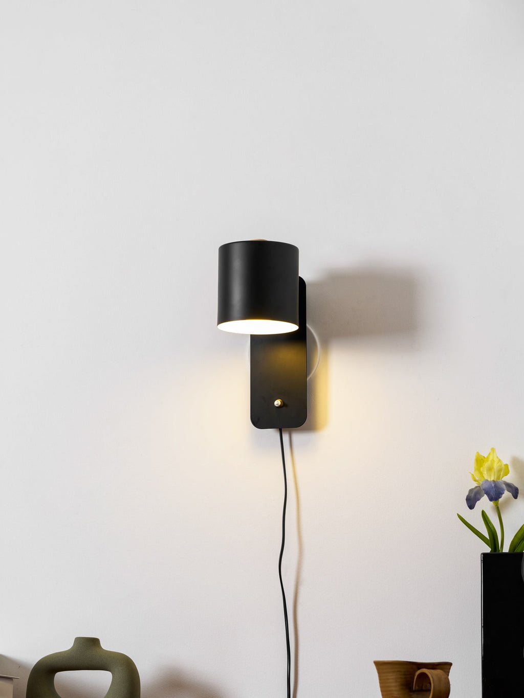 Plug In Cylinder Wall Light, Rotatable Shade