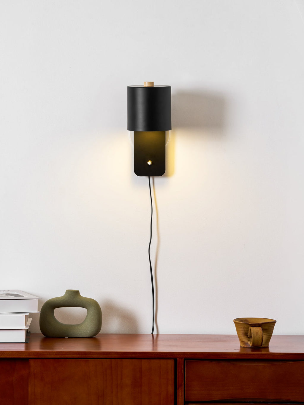 Plug In Cylinder Wall Light, Rotatable Shade