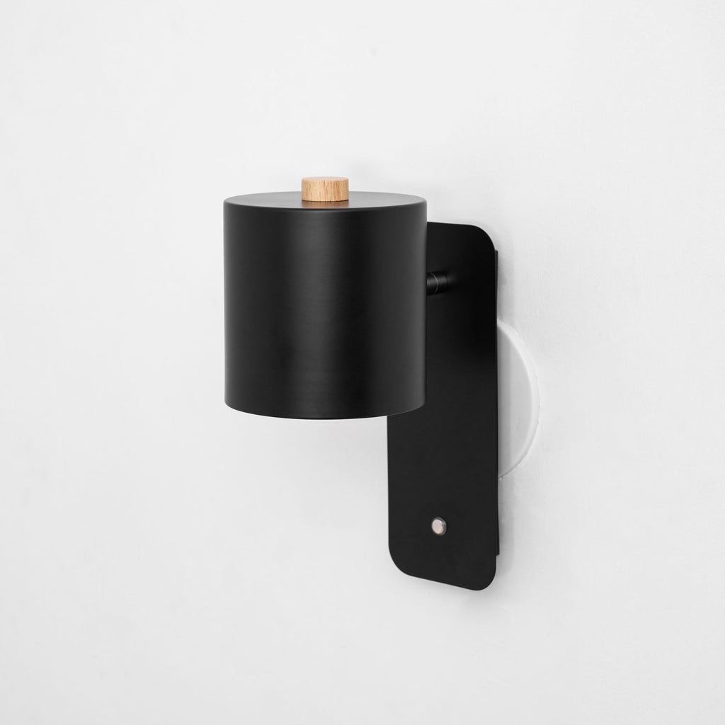 Drejelig cylindrisk væglampe — USB-C-genopladelig, 350° rotation, berøringsdæmpning