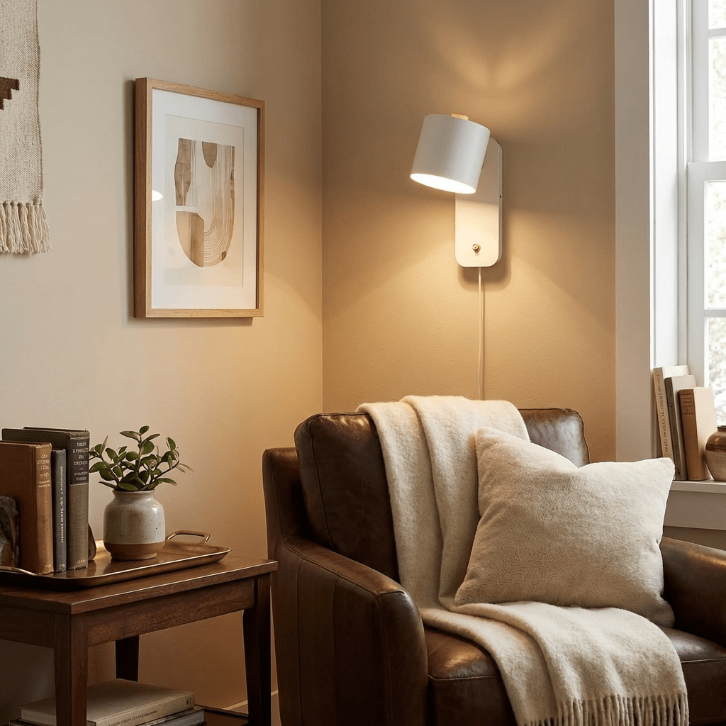 Plug In Cylinder Wall Light, Rotatable Shade