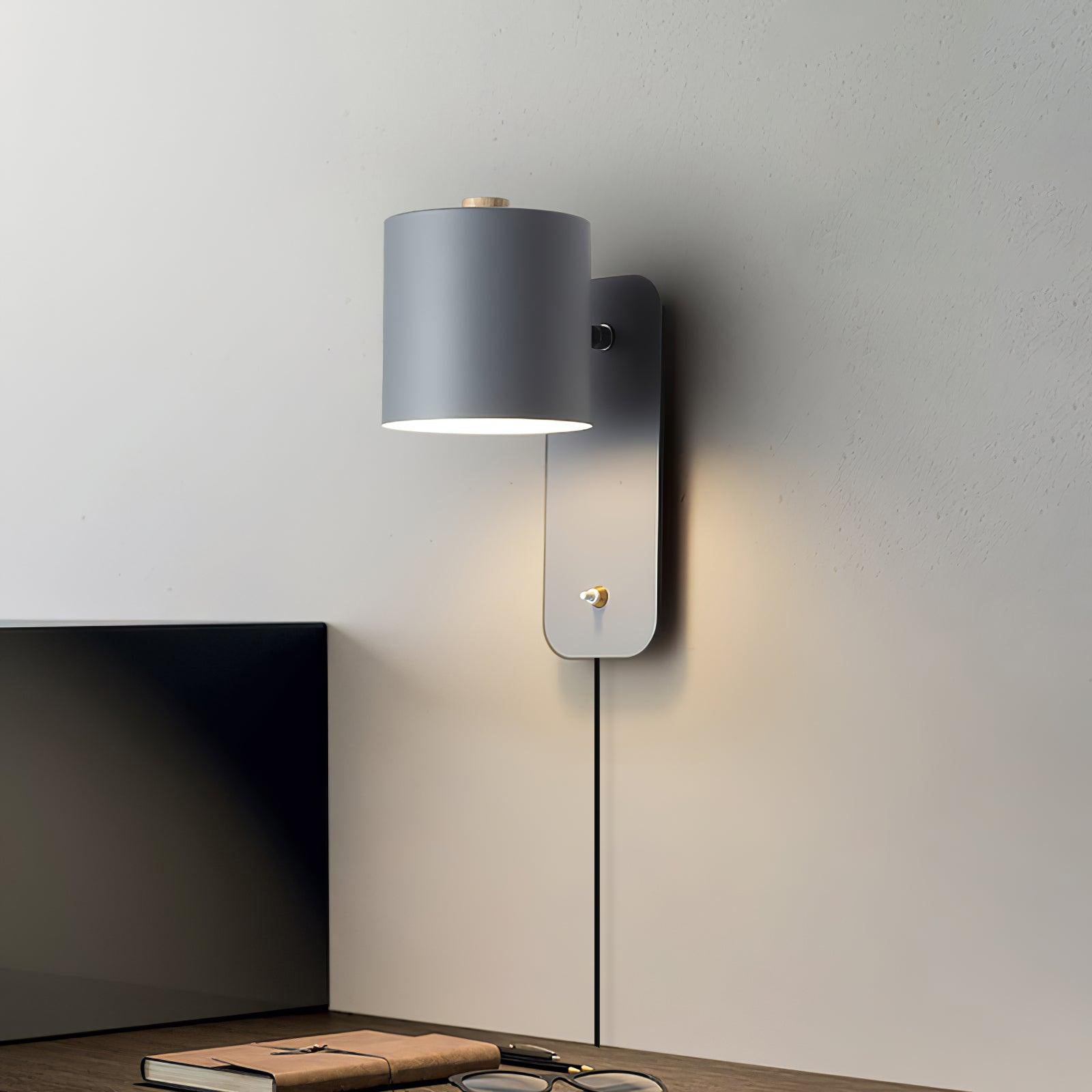 Plug In Cylinder Wall Light, Rotatable Shade