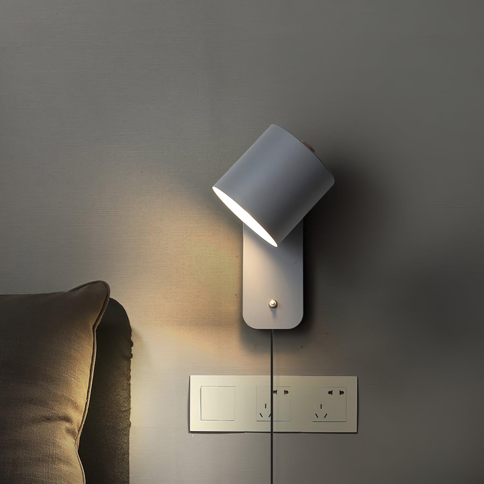 Plug In Cylinder Wall Light, Rotatable Shade