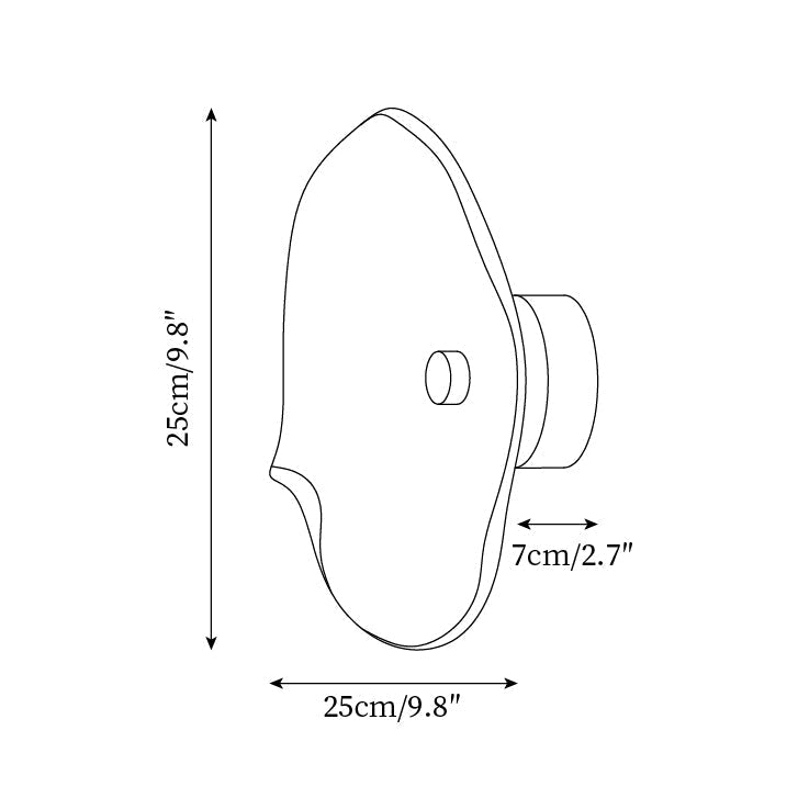 Lámpara de pared de vidrio ámbar Lunara — Diámetro de 25cm, LED integrado, apta para lugares húmedos