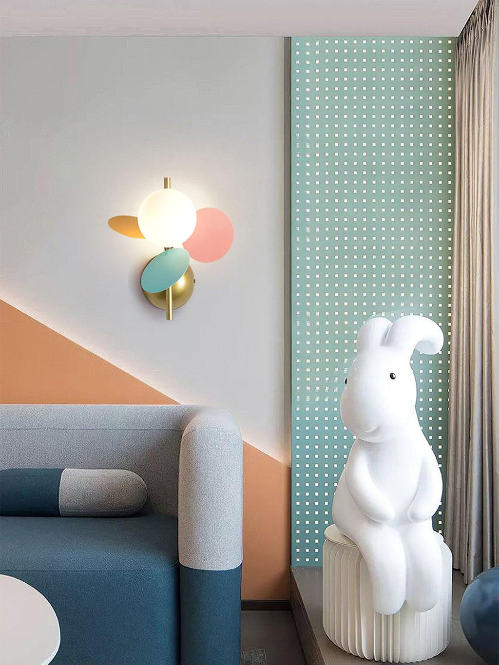 Lampada da parete rotonda dal design a macaron