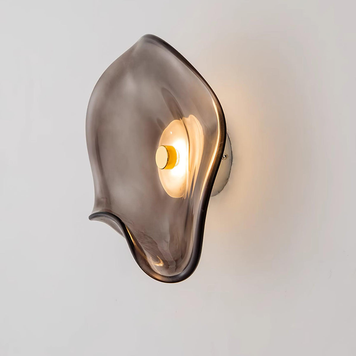 Lámpara de pared de vidrio ámbar Lunara — Diámetro de 25cm, LED integrado, apta para lugares húmedos