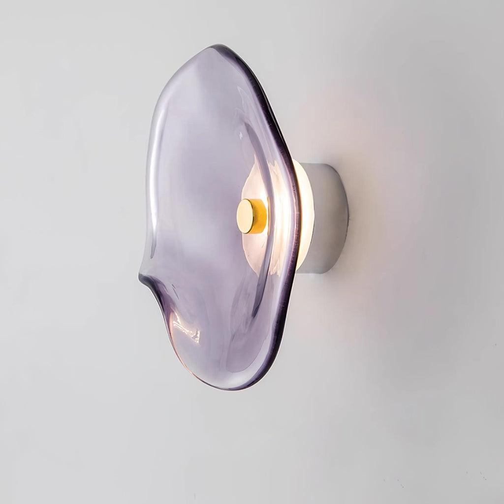 Lámpara de pared de vidrio ámbar Lunara — Diámetro de 25cm, LED integrado, apta para lugares húmedos