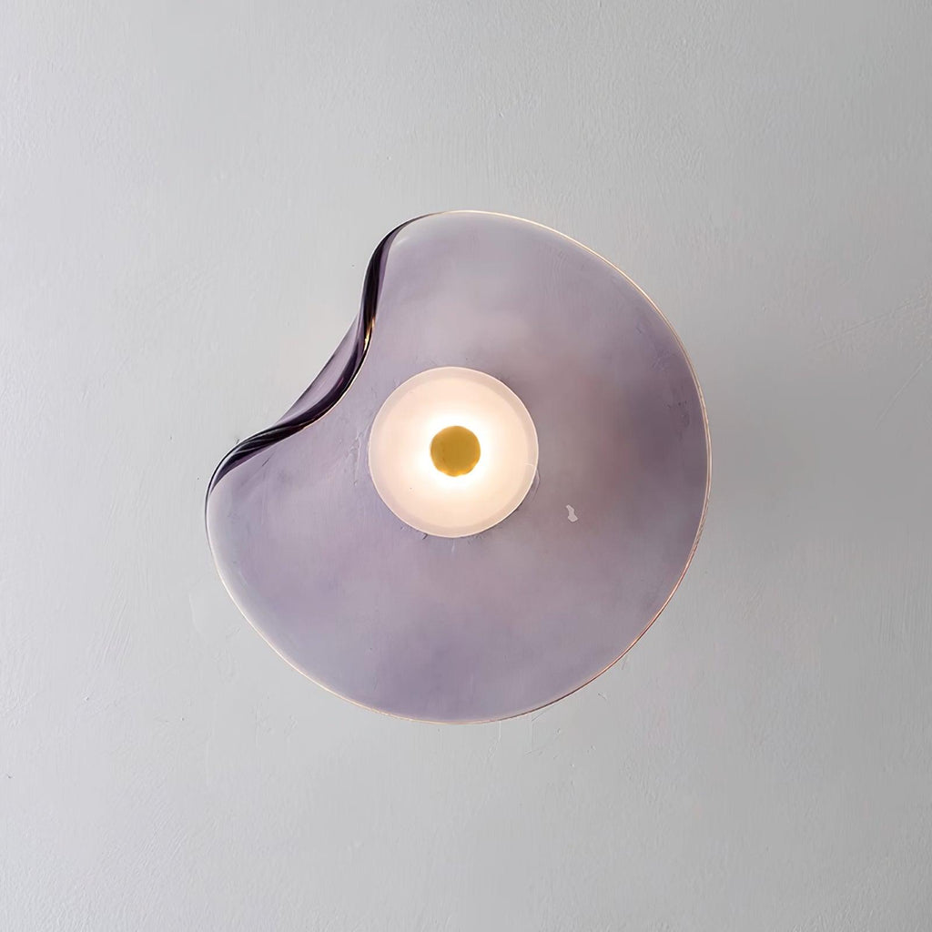 Lámpara de pared de vidrio ámbar Lunara — Diámetro de 25cm, LED integrado, apta para lugares húmedos