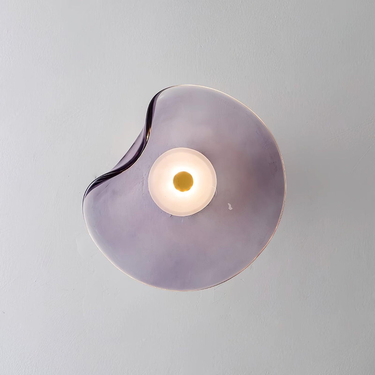 Lámpara de pared de vidrio ámbar Lunara — Diámetro de 25cm, LED integrado, apta para lugares húmedos