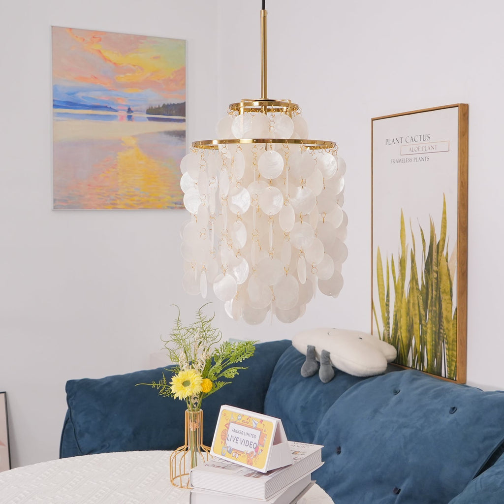 Kulatý lustr s více úrovněmi a skořepinami — design z průsvitných disků