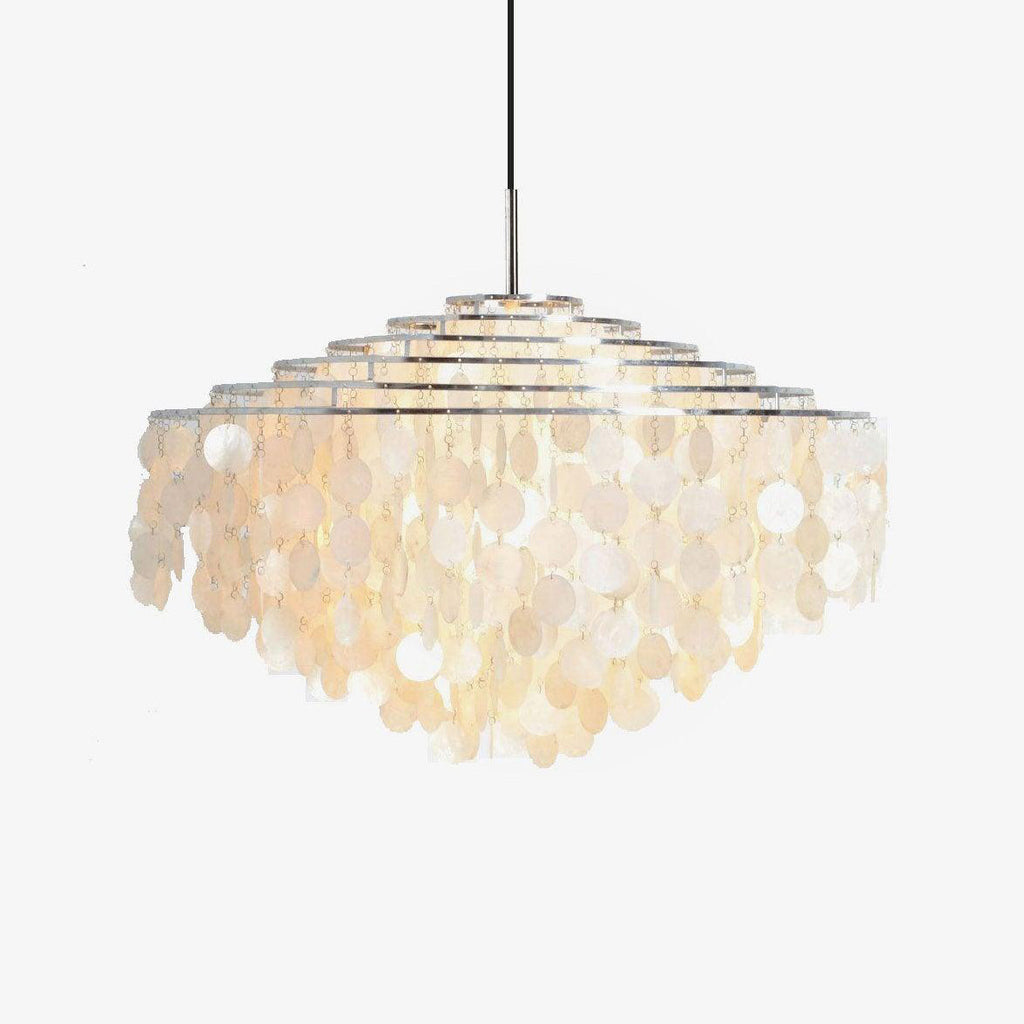 Kulatý lustr s více úrovněmi a skořepinami — design z průsvitných disků