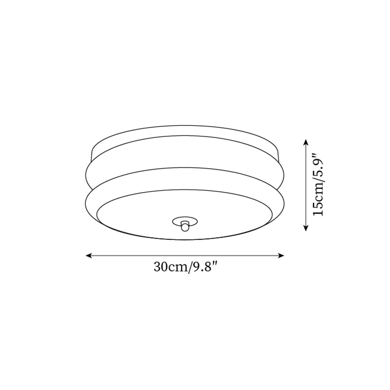 Minimalist Double-Layer Glass Disc Ceiling Light — Walnut Wood, Integrated LED