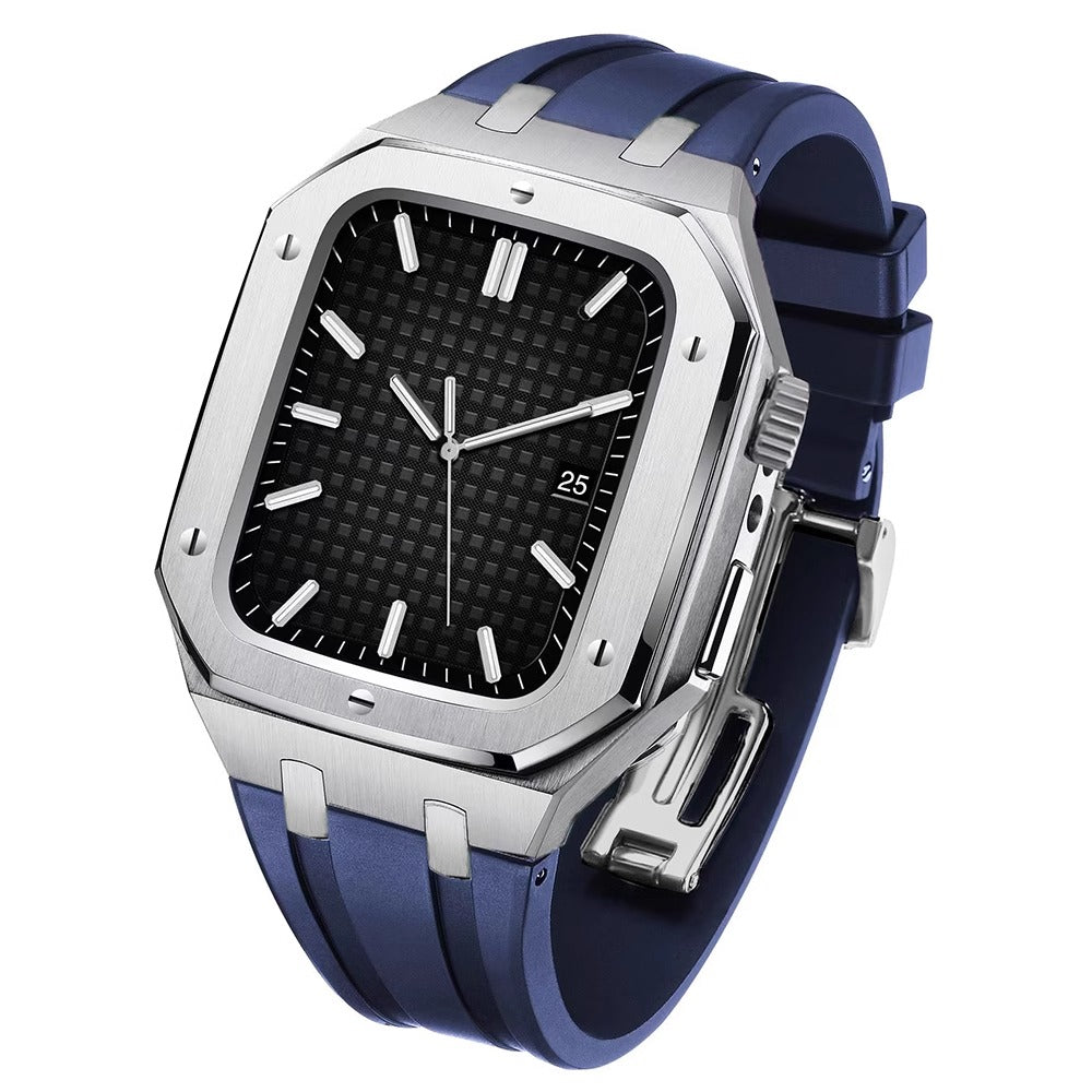 Kit de Retrofit AP9006 com Bracelete de Silicone e Caixa em Aço Inoxidável para Apple Watch