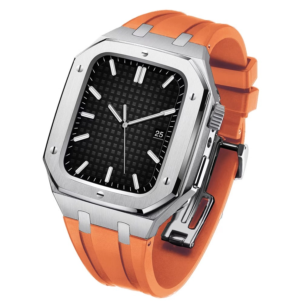 Kit de Retrofit AP9006 com Bracelete de Silicone e Caixa em Aço Inoxidável para Apple Watch