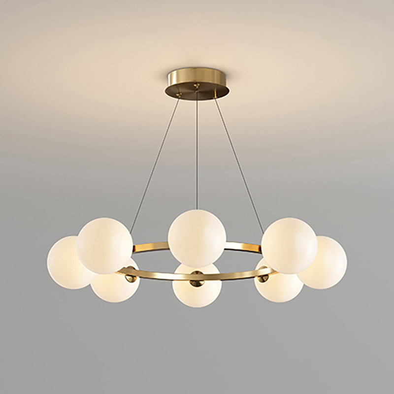 Rylian Modern Cam Avize — 58cm Füme Gri ve Kehribar