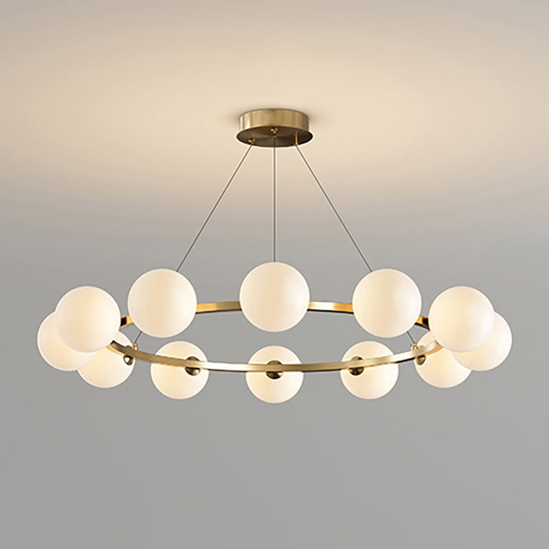 Rylian Modern Cam Avize — 58cm Füme Gri ve Kehribar