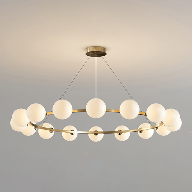 Rylian Modern Cam Avize — 58cm Füme Gri ve Kehribar