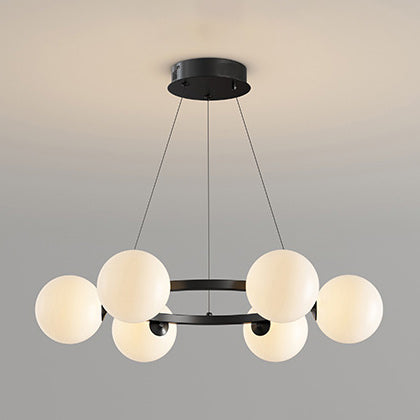 Rylian Modern Cam Avize — 58cm Füme Gri ve Kehribar