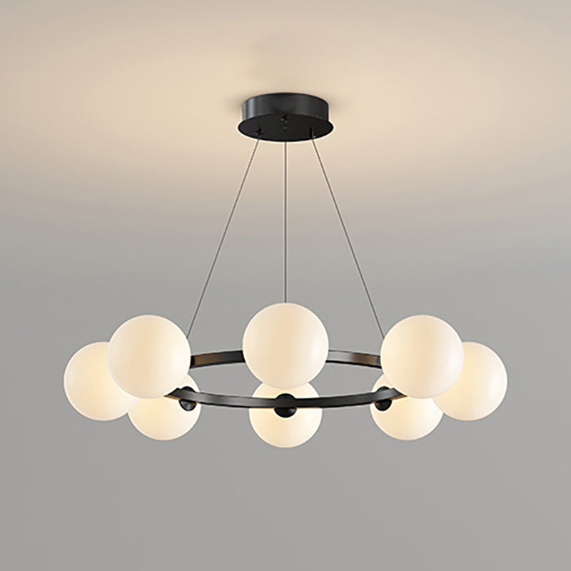 Rylian Modern Cam Avize — 58cm Füme Gri ve Kehribar
