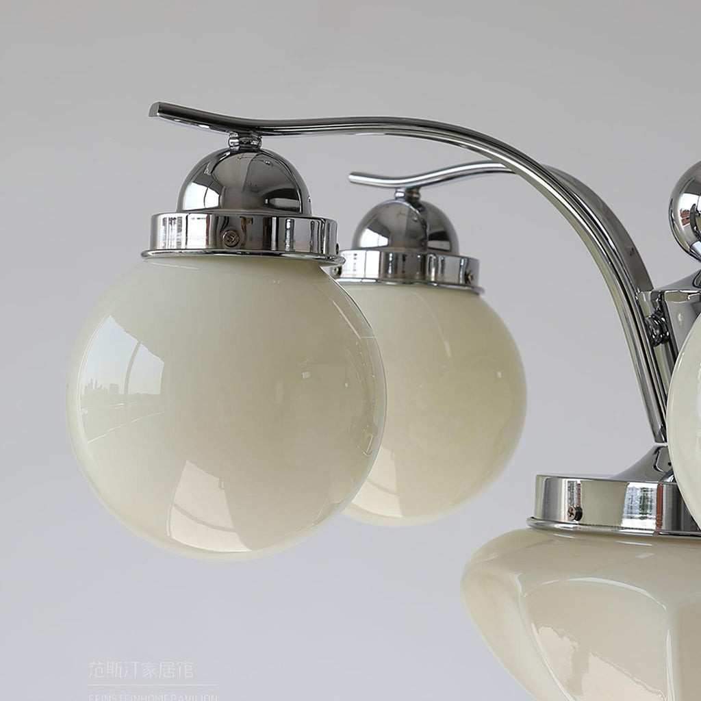 Lustra Retro-Chic-Kronleuchter — 4 weiße Glaskugeln, 54cm