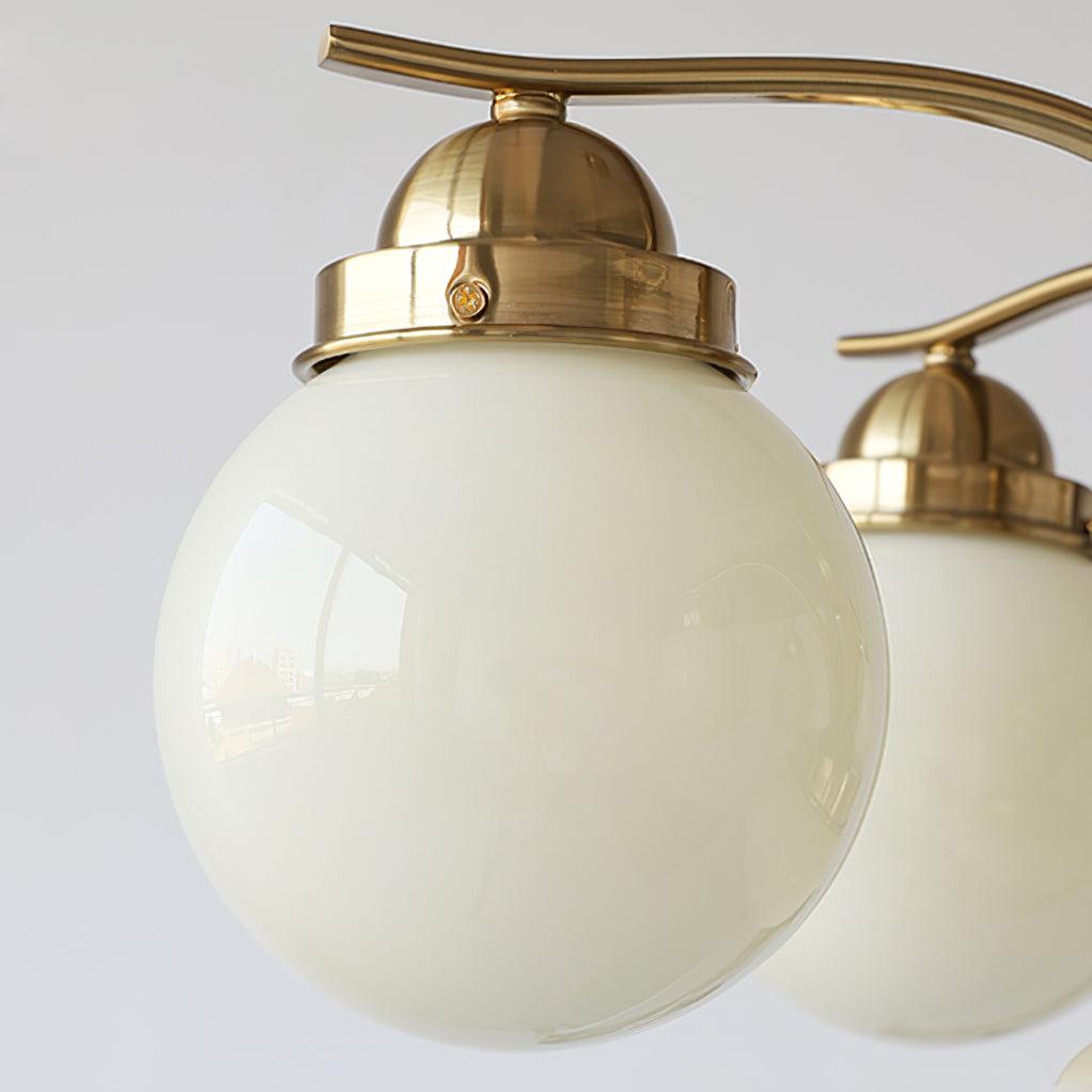 Lustr Ryttenberg — design s bílými skleněnými koulemi, chromové provedení
