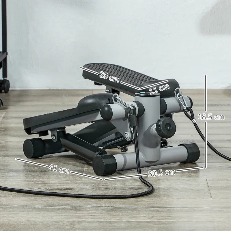 Mini stepper cvičební stroj - kompaktní domácí posilovna - nastavitelný odpor - šedý