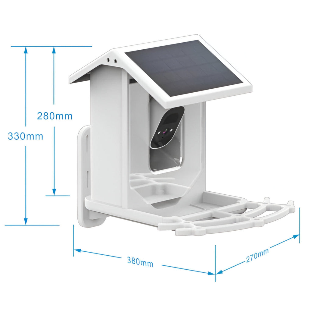 Chytrá krmítko pro ptáky - 1080P HD kamera - AI rozpoznávání ptáků - Solární napájení - WiFi