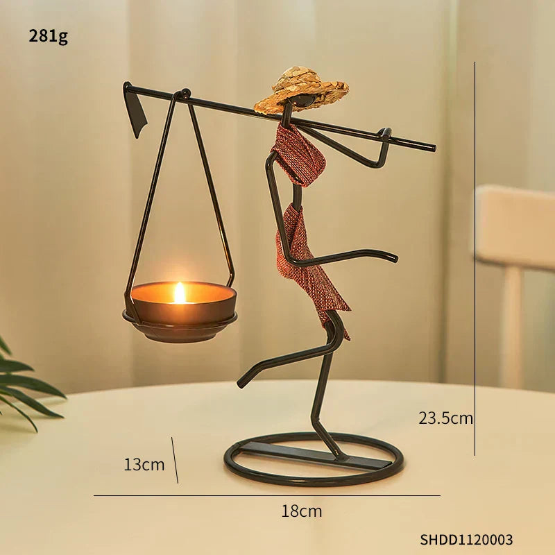 Eloria | Castiçal de Ferro em Forma de Mulher para Decoração Romântica e Luxuosa | Orntli