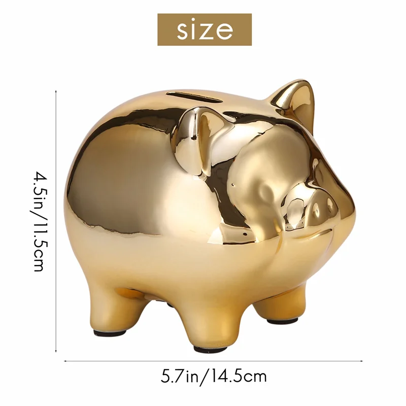 Tirelire Cochon Porte-Bonheur en Céramique – Mignonne Tirelire pour Économies