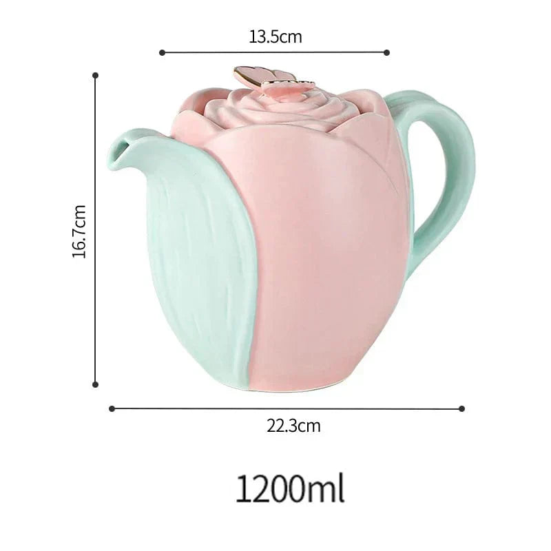 チューリップ 陶器 コーヒー碗 受け皿 セット