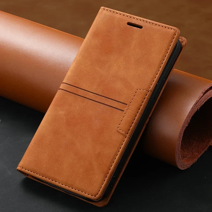 Custodia a portafoglio in pelle Aurora con flip per telefono Google Pixel