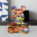 Vrimlo® Bjørn Graffiti Malet Skulptur Bordbakke