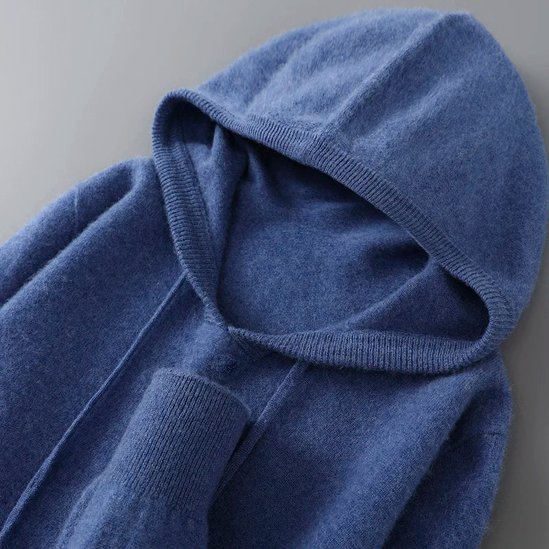 סוודר גברים מצמר וקאשמיר סריג רך וחמים סריג פולוור לשטיפה ביד בלבד