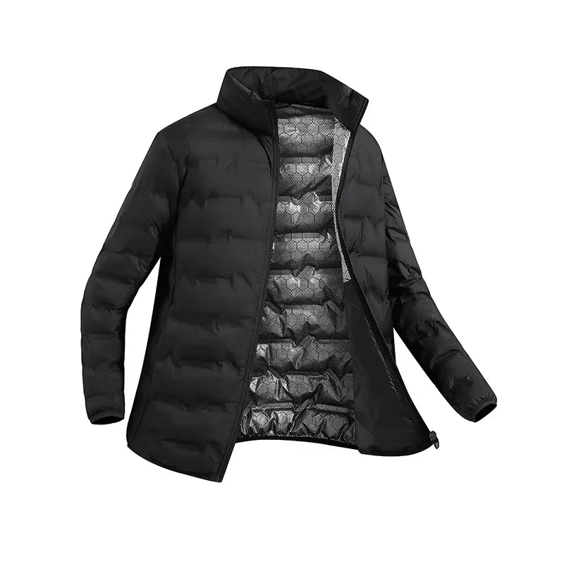 Brigden Men's White Duck Down Puffer Jacket Hooded Winter Parka Windproof Waterproof
