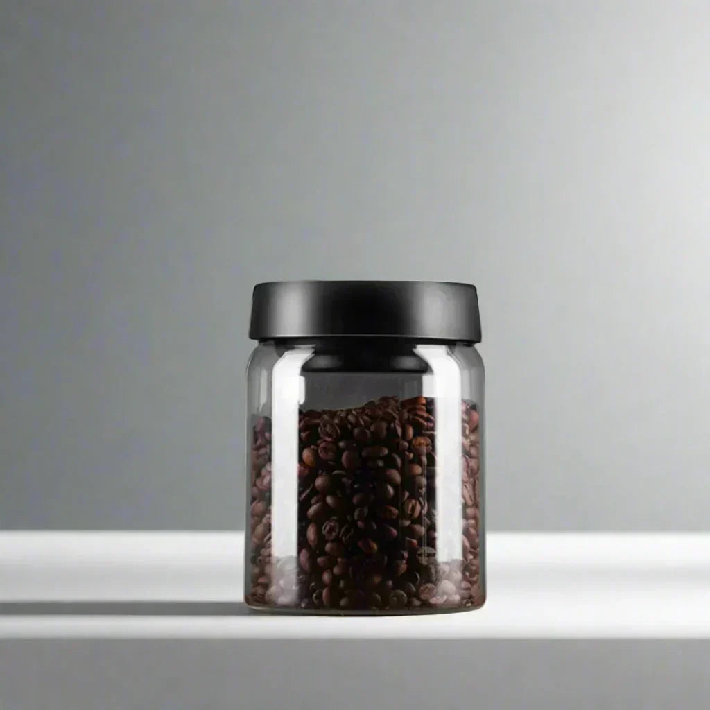 Frischhaltender Vakuumversiegelter Glasbehälter – Luftdichter Vorratsbehälter für Kaffeebohnen, Getreide und Süßigkeiten