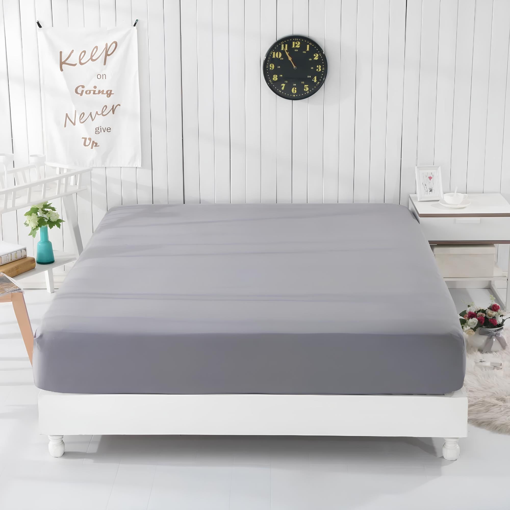 アーシング接地用フィットシーツ アース接続ケーブル付き ピュアシルバーファイバー導電性ベッドシーツ