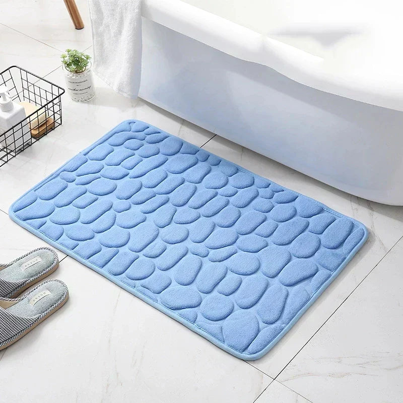 Alfombrilla de baño antideslizante con relieve de adoquines para baño
