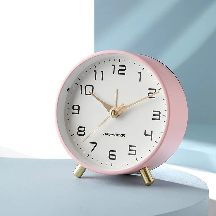 Nordik Buzlu Metal Dijital Sessiz Tasarımlı Alarm Saati