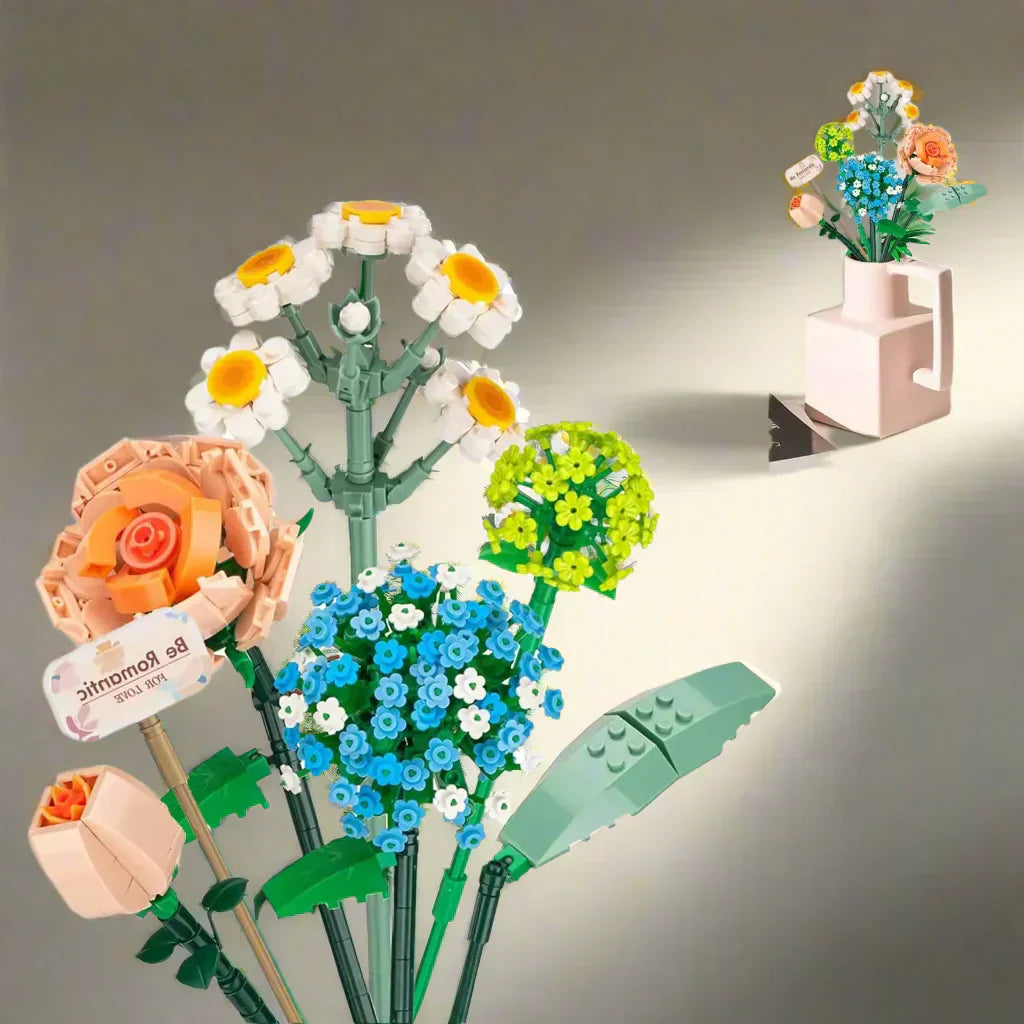 Kit de blocs de construction Mini Rose Lavande de Sara – Décoration intérieure créative et idée cadeau