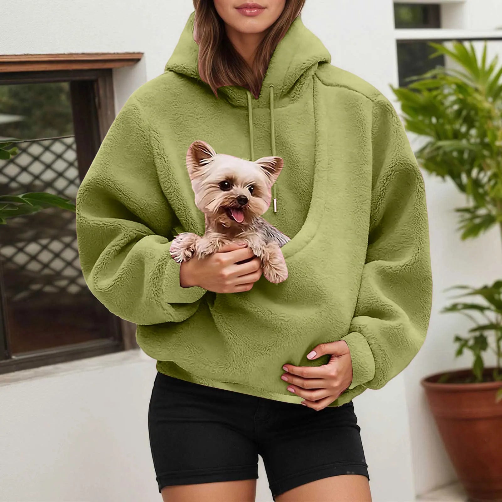 Katzenliebhaber-Hoodie mit Design und Haustiertasche