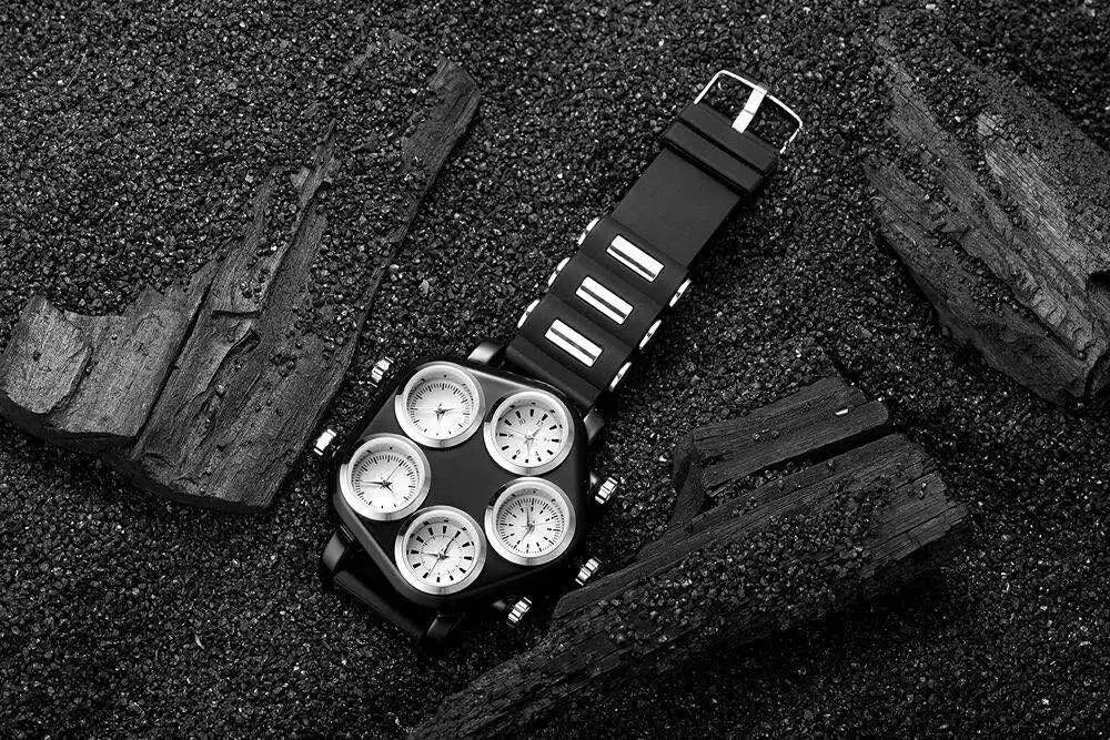 Jam Tangan Kuarsa Multi-Zon Punk: Gaya Berani & Penjagaan Masa Global