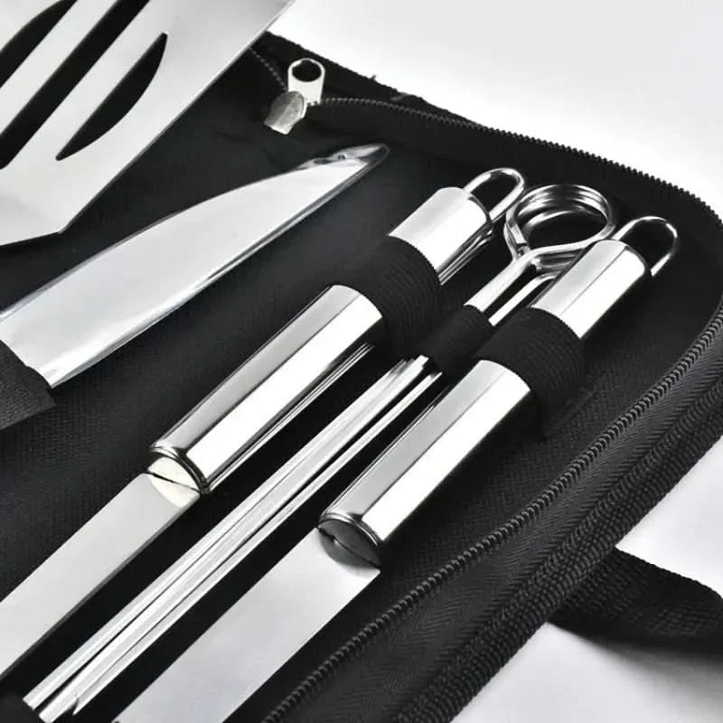 LuxeGrill Edelstahl-Utensilienset für das Grillen im Freien – hochwertige BBQ-Werkzeuge