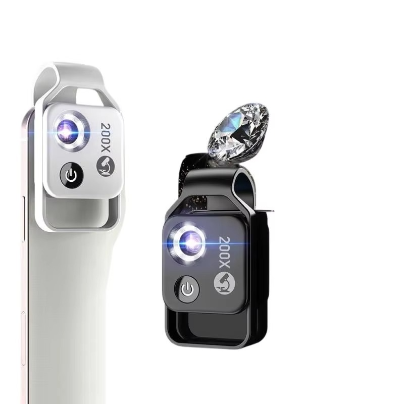 Lensa Mikroskop Telefon Pintar LumaScope 200X Dengan Klip