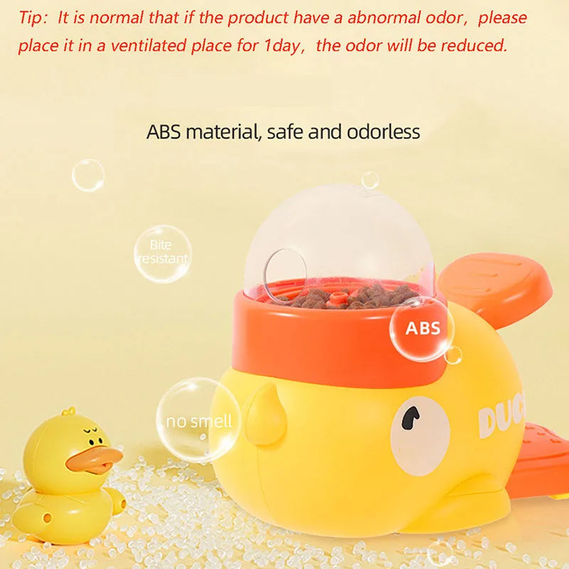 Interactive Duck Puzzle Feeder for Dogs & Cats - 3 Food Outlet Sizes - 12-20mm - Yellow