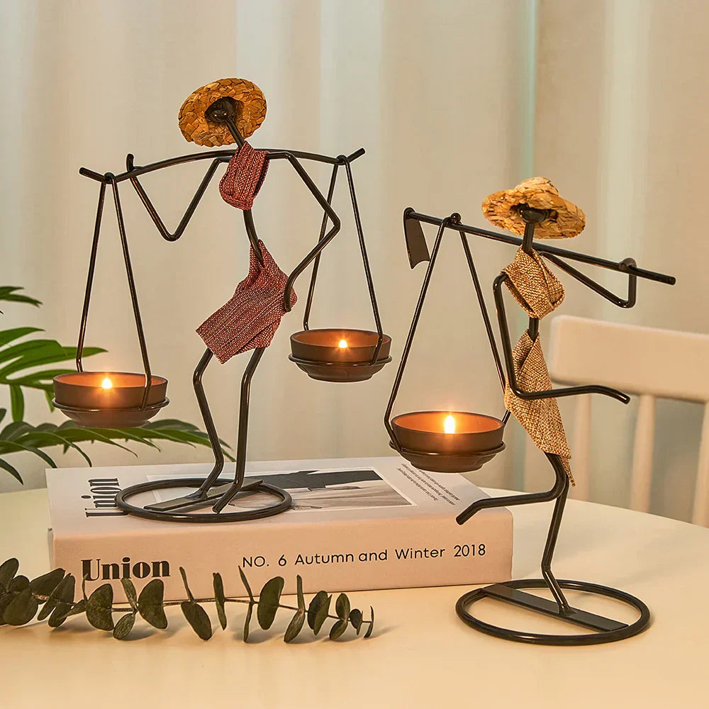 Eloria | Castiçal de Ferro em Forma de Mulher para Decoração Romântica e Luxuosa | Orntli