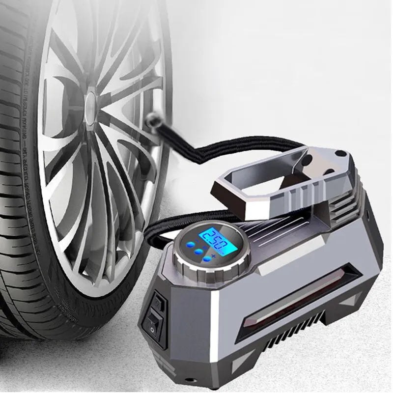 Pompa Digitale per Pneumatici Auto 12V - Gonfiaggio Ultra-Rapido per Pneumatici Sgonfi e Emergenze Stradali