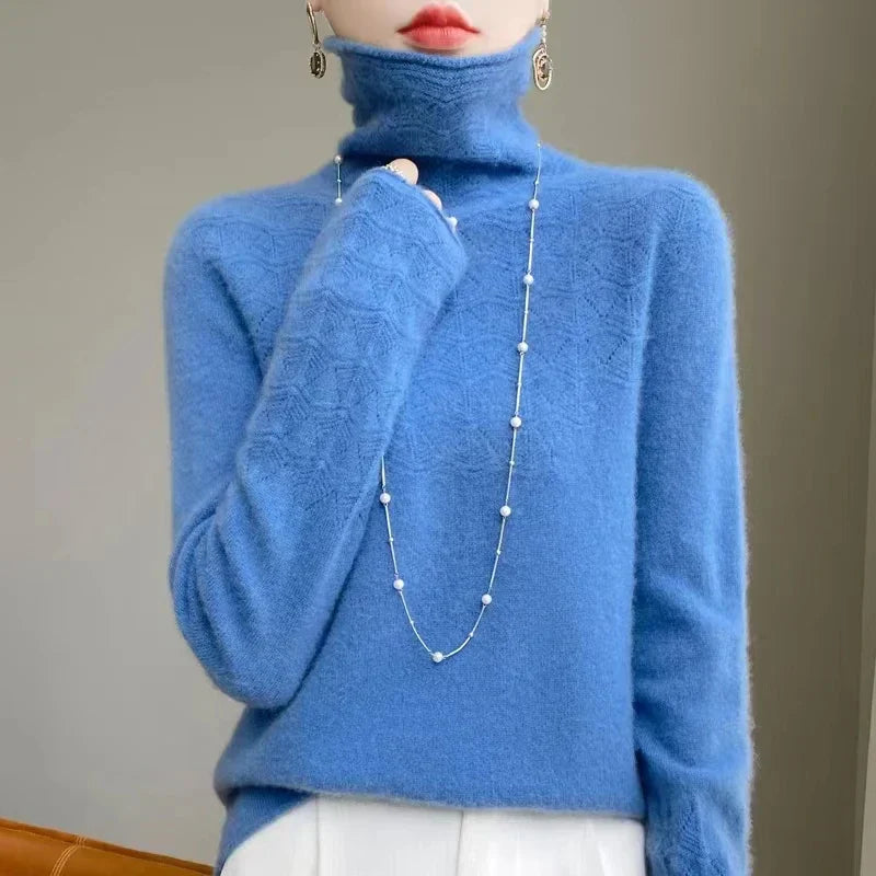 Női Merinó 100% Gyapjú Garbó Pulóver