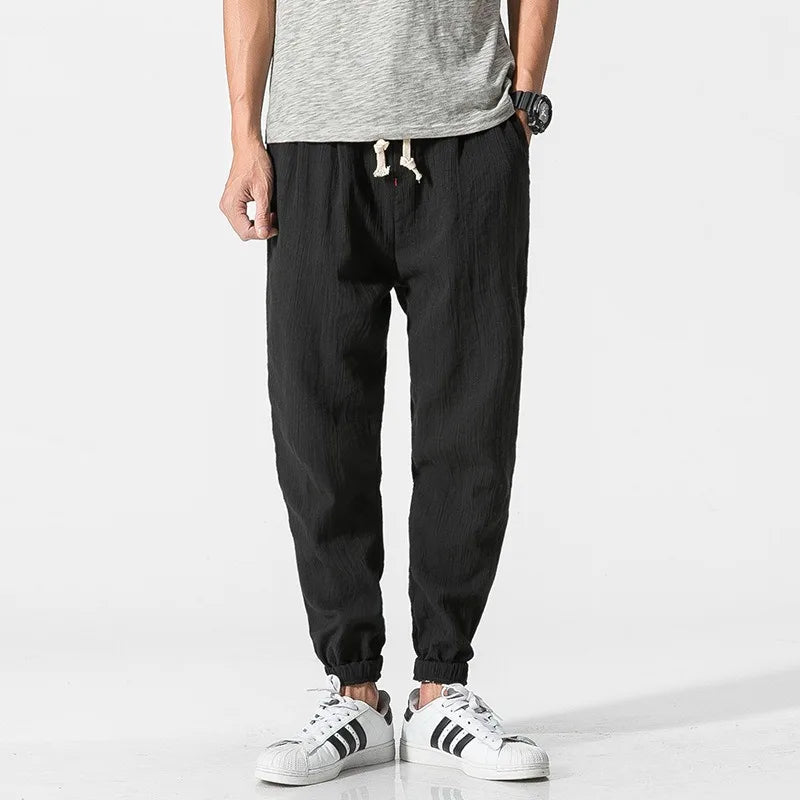 Pantaloni Harem Uomo in Cotone e Lino