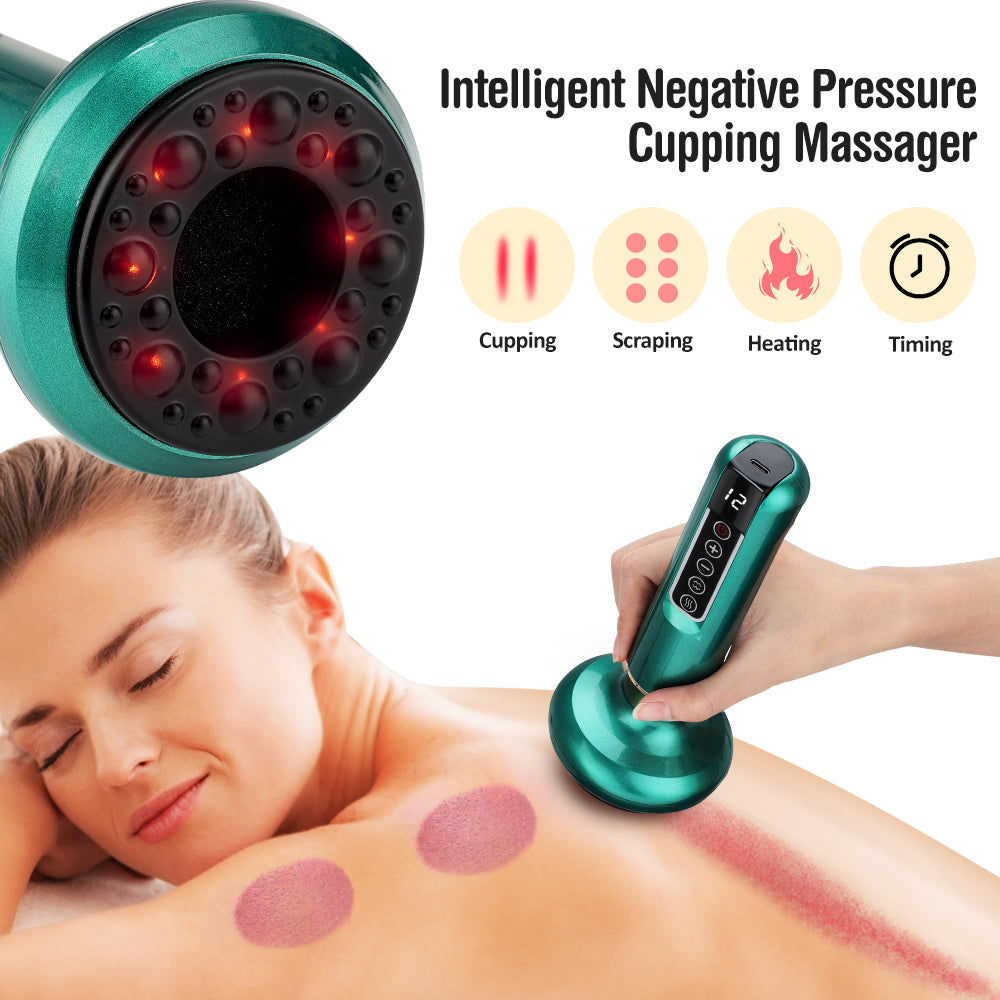 Massajador de Ventosas com Sucção a Vácuo AzureVibe Gua Sha Infravermelhos Anticelulite Redutor