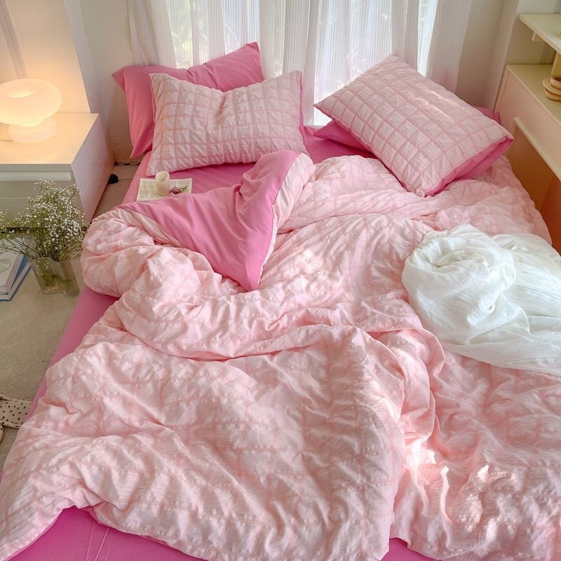 Komplet pościeli Princess Pink z seersuckeru